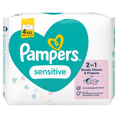 Niisked salvrätikud Pampers Sensitive 4x52tk